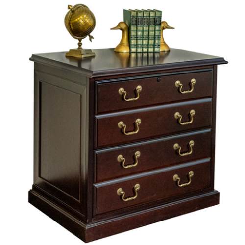 Office source Rowland 2-drawer lateral file with mahogany finish