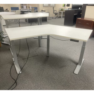 L shaped height adjustable electric standing desk
