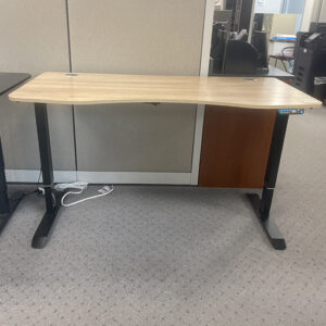 Standing desk natural bamboo top electric adjustable desk