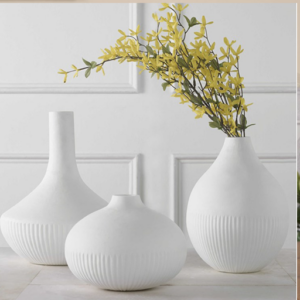 Uttermost 18072 Apothecary glass satin white vases set of 3