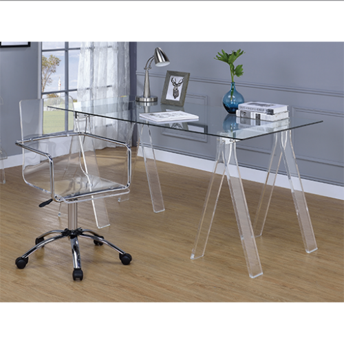 Amaturo clear acrylic sawhorse writing desk
