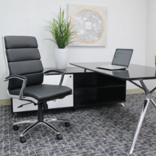 Boss Executive Caressoft chair with metal chrome finish
