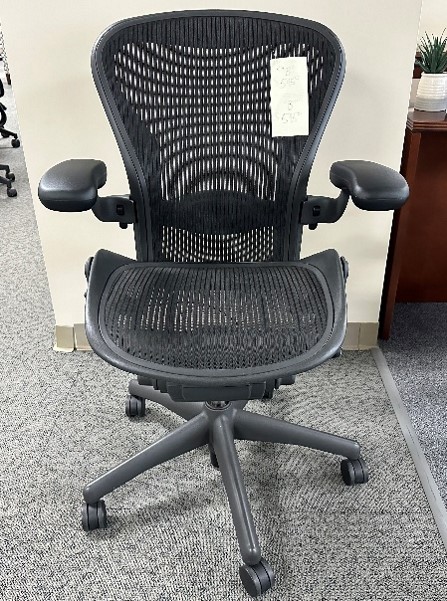 Used black mesh office chair