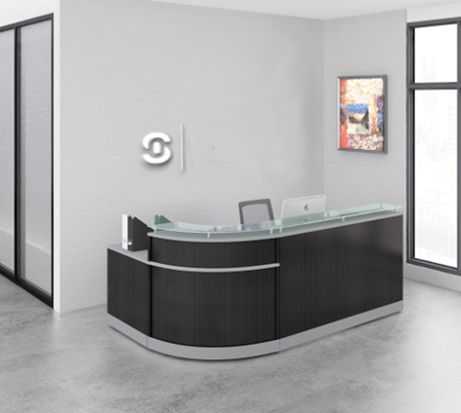 Cosmo 2-person glass accented reception desk