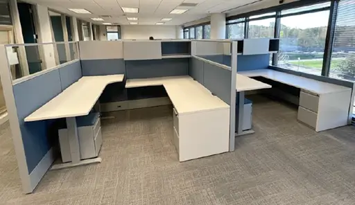 Office cubicles in empty office