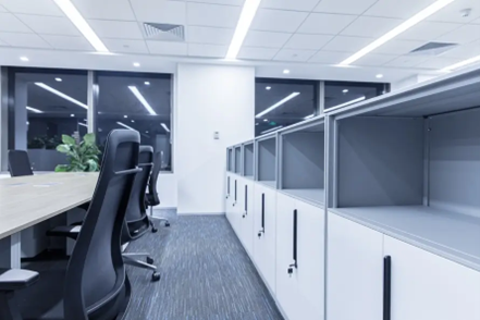 Modern Atlanta office at night