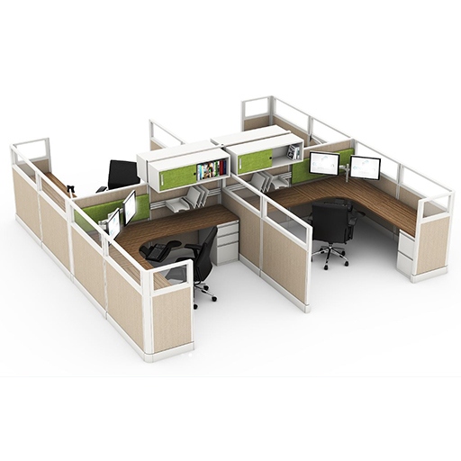 Two desks and a computer office cubicle, highlighting the OP S2 Panel System layout in Atlanta, GA
