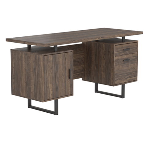 Contemporary desk with a wooden surface and two drawers, model COASTOFE802521XPO, in Atlanta, GA