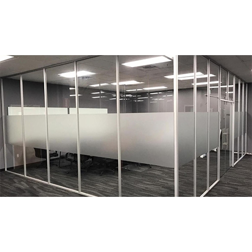 Spacious office with glass walls highlighting system walls architecture in Atlanta, GA