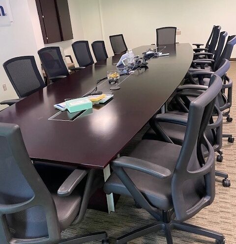 Conference room with boardroom table and chairs in a modern Atlanta, GA office